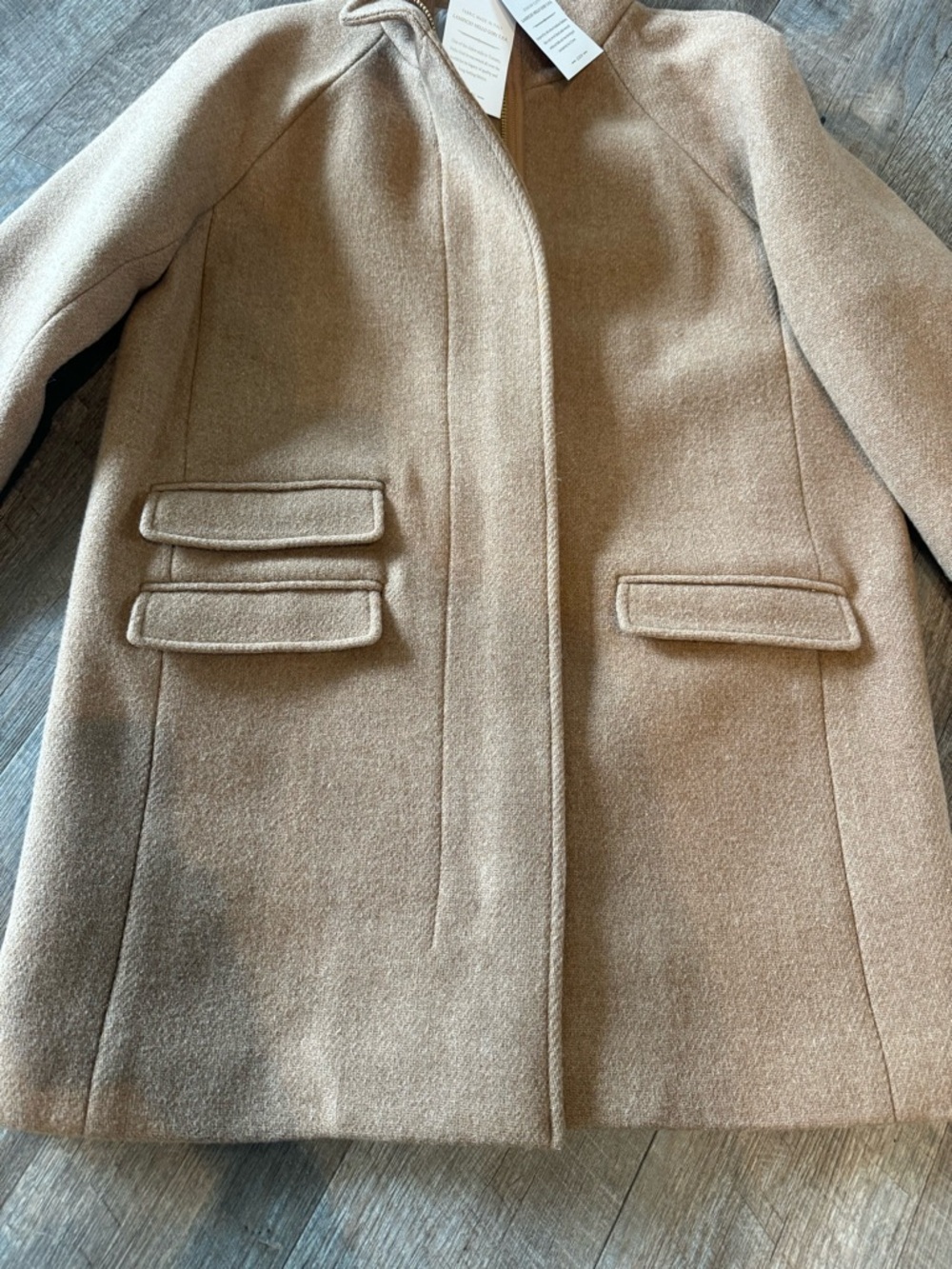 J. Crew Camel Toscana Stadium Coat Italian Wool Blend - Picture 6 of 10